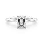 2.50ct Emerald Cut Diamond Solitaire Engagement Ring with Hidden Halo – 18ct Rose Gold Romantic Grandeur
