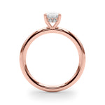 2.50ct Emerald Cut Diamond Solitaire Engagement Ring with Hidden Halo – 18ct Rose Gold Romantic Grandeur
