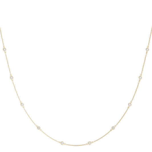 1ct F VS Diamonds by the Yard Necklace – 18ct Yellow Gold