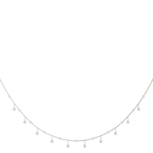 1.30ct Dangling Diamond Station Necklace – 18ct White Gold