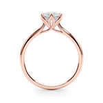 Round Brilliant Diamond Solitaire Engagement Ring with Six Claw Petal Setting – 18ct Rose Gold Romantic Elegance