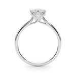 Round Brilliant Diamond Solitaire Engagement Ring with Six law Petal Setting – 18ct White Gold Timeless Radiance