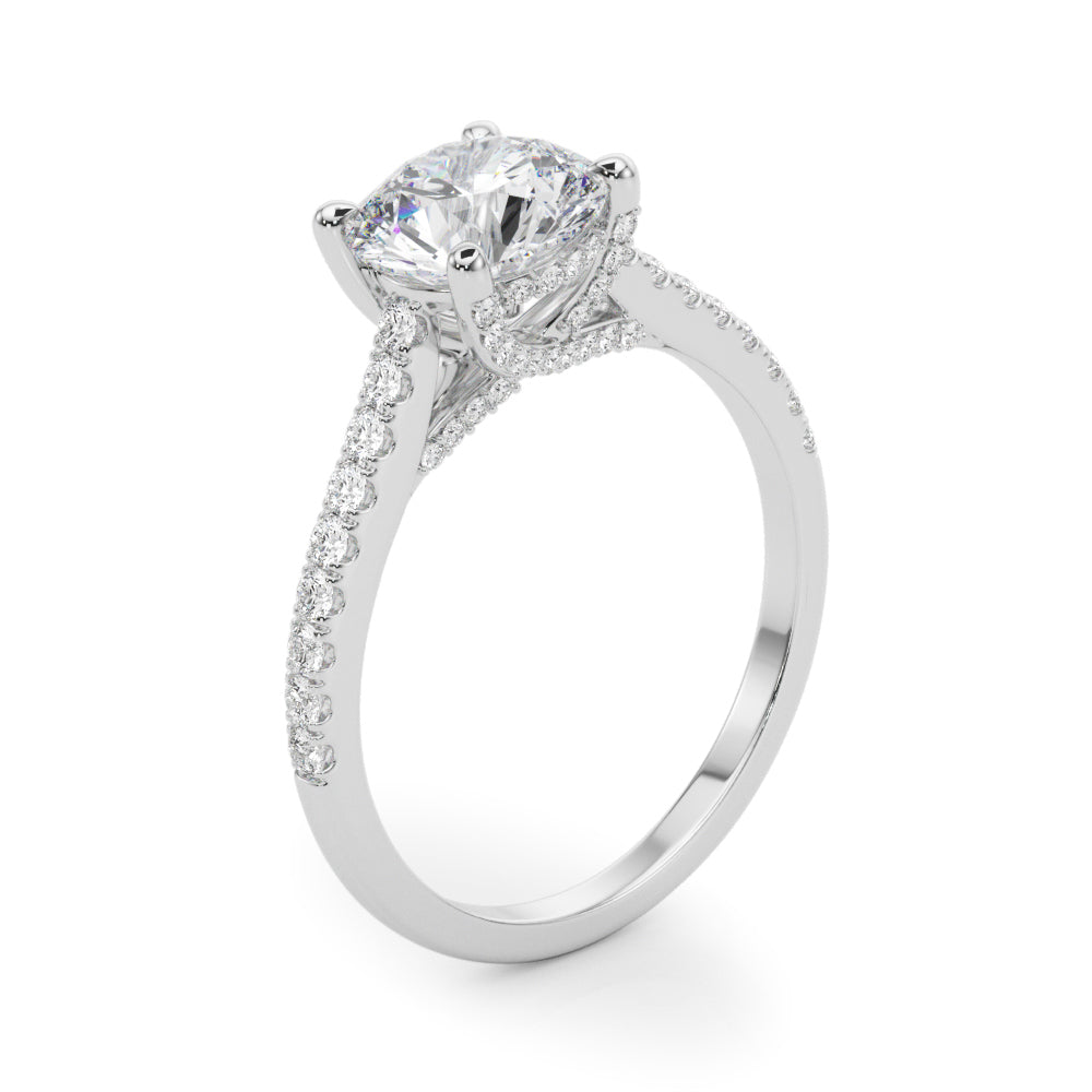 Exquisite Microscopic Cross Over Diamond Engagement Ring in 18ct White Gold