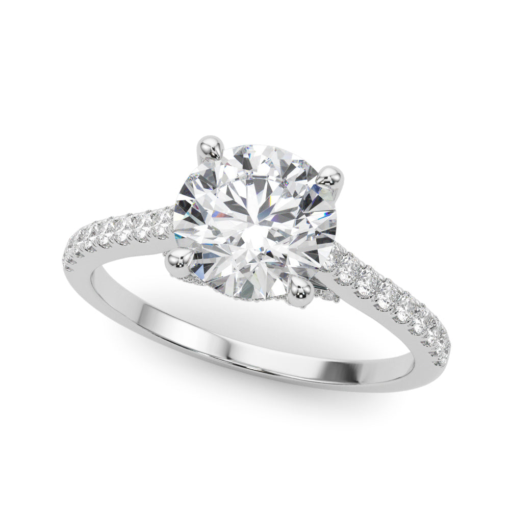 Exquisite Microscopic Cross Over Diamond Engagement Ring in 18ct White Gold