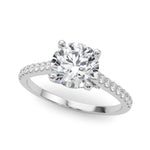 Exquisite Microscopic Cross Over Diamond Engagement Ring in 18ct White Gold