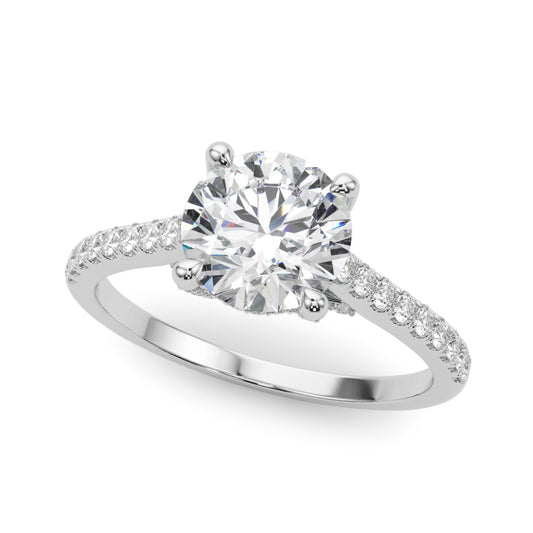 Exquisite Microscopic Cross Over Diamond Engagement Ring in 18ct White Gold