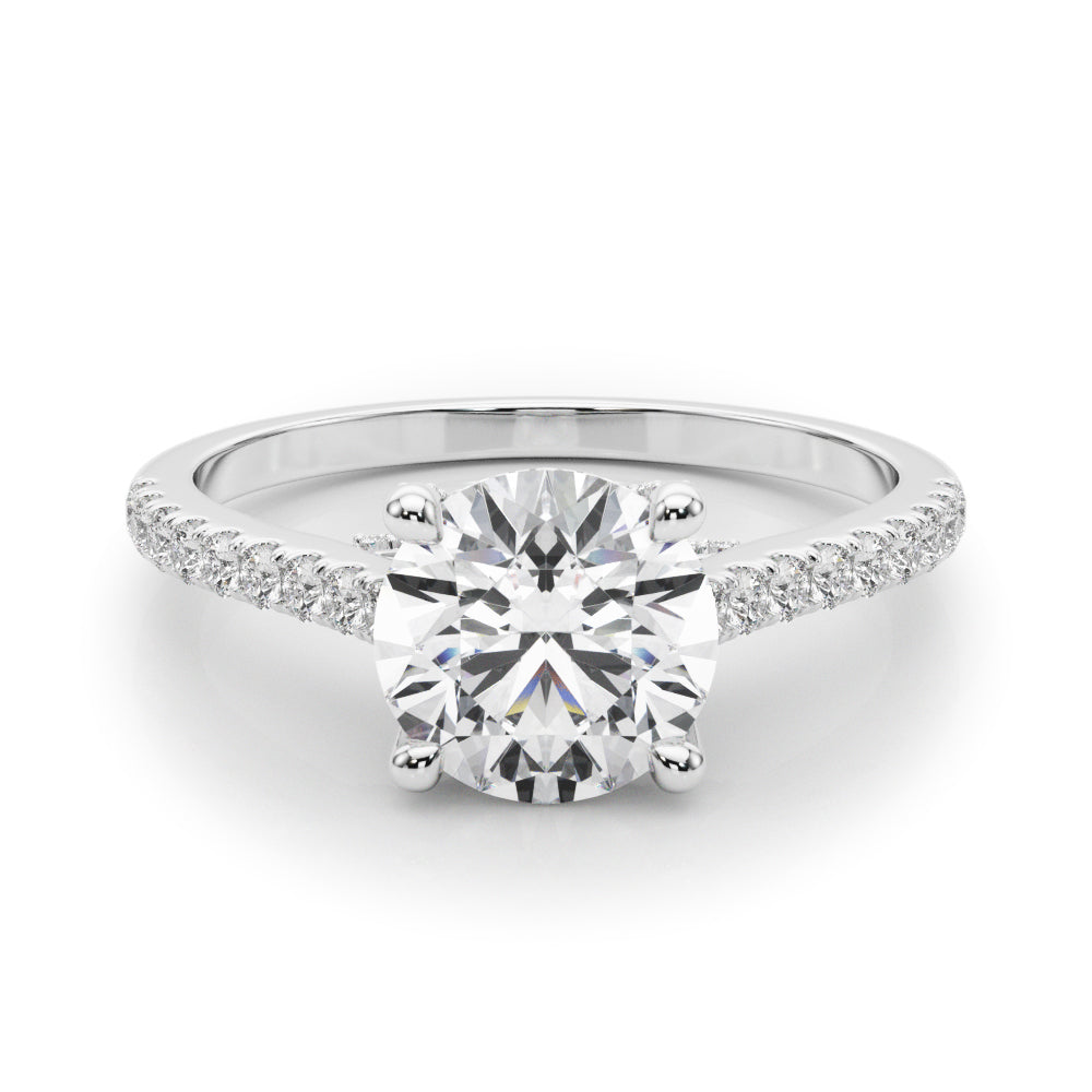 Exquisite Microscopic Cross Over Diamond Engagement Ring in 18ct White Gold