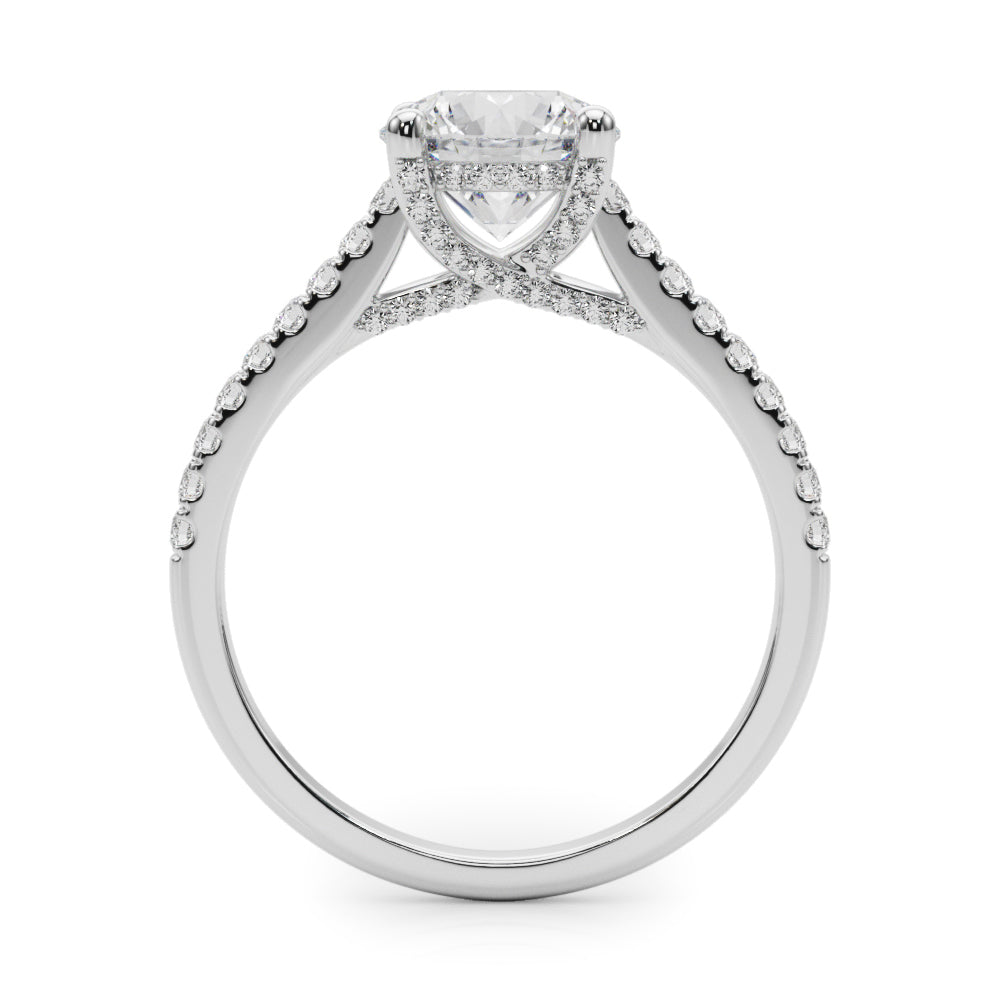Exquisite Microscopic Cross Over Diamond Engagement Ring in 18ct White Gold