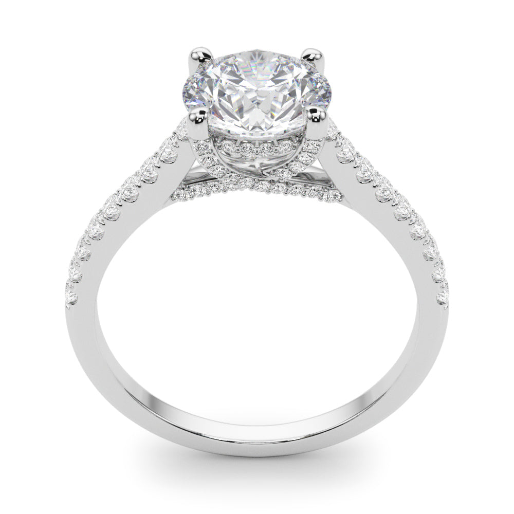 Exquisite Microscopic Cross Over Diamond Engagement Ring in 18ct White Gold
