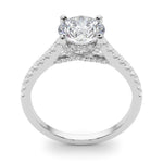 Exquisite Microscopic Cross Over Diamond Engagement Ring in 18ct White Gold