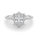 3.50ct Oval Diamond Solitaire Engagement Ring with Split Cathedral Band – 18ct White Gold Timeless Grandeur