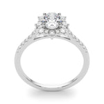3.50ct Oval Diamond Solitaire Engagement Ring with Split Cathedral Band – 18ct White Gold Timeless Grandeur