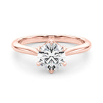 1ct Round Brilliant Diamond Solitaire Engagement Ring with Split Cathedral Band – 18ct Rose Gold Romantic Elegance