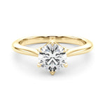 1ct Round Brilliant Diamond Solitaire Engagement Ring with Split Cathedral Band – 18ct Yellow Gold Classic Warmth