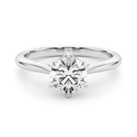 1ct Round Brilliant Diamond Solitaire Engagement Ring with Split Cathedral Band – 18ct White Gold Timeless Sophistication