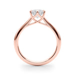 1ct Round Brilliant Diamond Solitaire Engagement Ring with Split Cathedral Band – 18ct Rose Gold Romantic Elegance