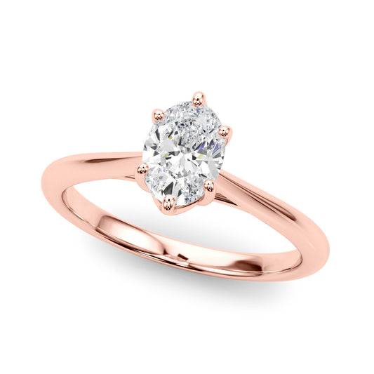 3.50ct Oval Diamond Solitaire Engagement Ring with Split Cathedral Shank – 18ct Rose Gold Romantic Splendour