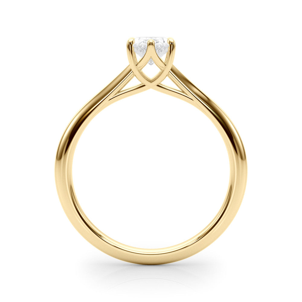 3.50ct Oval Diamond Solitaire Engagement Ring with Split Cathedral Band – 18ct Yellow Gold Classic Opulence