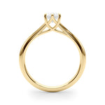 3.50ct Oval Diamond Solitaire Engagement Ring with Split Cathedral Band – 18ct Yellow Gold Classic Opulence