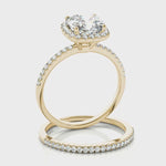 Cushion Cut Diamond Halo Engagement Ring – 18ct Yellow Gold Classic Brilliance