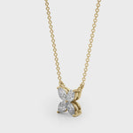 Marquise Flower Pendant with 0.30ct Diamonds – 18ct Gold (White / Yellow / Rose)