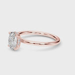 1ct Oval Diamond Solitaire Engagement Ring with Hidden Halo – 18ct White Gold Timeless Elegance