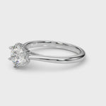1ct Round Brilliant Diamond Solitaire Engagement Ring with Split Cathedral Band – 18ct White Gold Timeless Sophistication