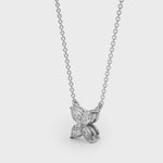 Marquise Flower Pendant with 0.30ct Diamonds – 18ct Gold (White / Yellow / Rose)
