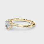 3.50ct Oval Diamond Solitaire Engagement Ring with Split Cathedral Band – 18ct Yellow Gold Classic Opulence