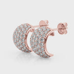 1.00ct Diamond Pavé Half-Hoop Earrings – 18ct Gold (White / Yellow / Rose)