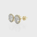 2.12ct Diamond Halo Stud Earrings – 18ct Gold (White / Yellow / Rose)