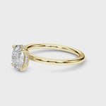 1ct Oval Diamond Solitaire Engagement Ring with Hidden Halo – 18ct White Gold Timeless Elegance