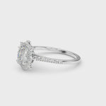 3.50ct Oval Diamond Solitaire Engagement Ring with Split Cathedral Band – 18ct White Gold Timeless Grandeur