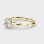 1ct Round Brilliant Diamond Solitaire Engagement Ring with Split Cathedral Band – 18ct Yellow Gold Classic Warmth