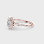 18ct Rose Gold Oval Diamond Halo Engagement Ring