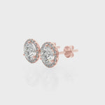 2.12ct Diamond Halo Stud Earrings – 18ct Gold (White / Yellow / Rose)