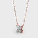 Marquise Flower Pendant with 0.30ct Diamonds – 18ct Gold (White / Yellow / Rose)