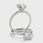 1ct Round Brilliant Diamond Engagement Ring with Hidden Halo – 18ct White Gold Timeless Elegance