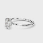 1ct Oval Diamond Solitaire Engagement Ring with Hidden Halo – 18ct White Gold Timeless Elegance