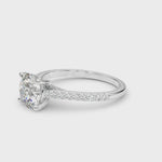 Exquisite Microscopic Cross Over Diamond Engagement Ring in 18ct White Gold