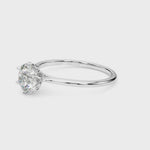 Round Brilliant Diamond Solitaire Engagement Ring with Six law Petal Setting – 18ct White Gold Timeless Radiance
