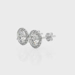 2.12ct Diamond Halo Stud Earrings – 18ct Gold (White / Yellow / Rose)
