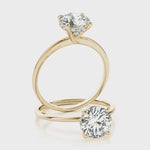 1ct Round Brilliant Diamond Engagement Ring with Hidden Halo – 18ct Yellow Gold Classic Radiance