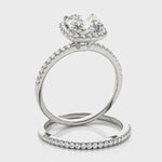 Cushion Cut Diamond Halo Engagement Ring – 18ct White Gold Masterpiece