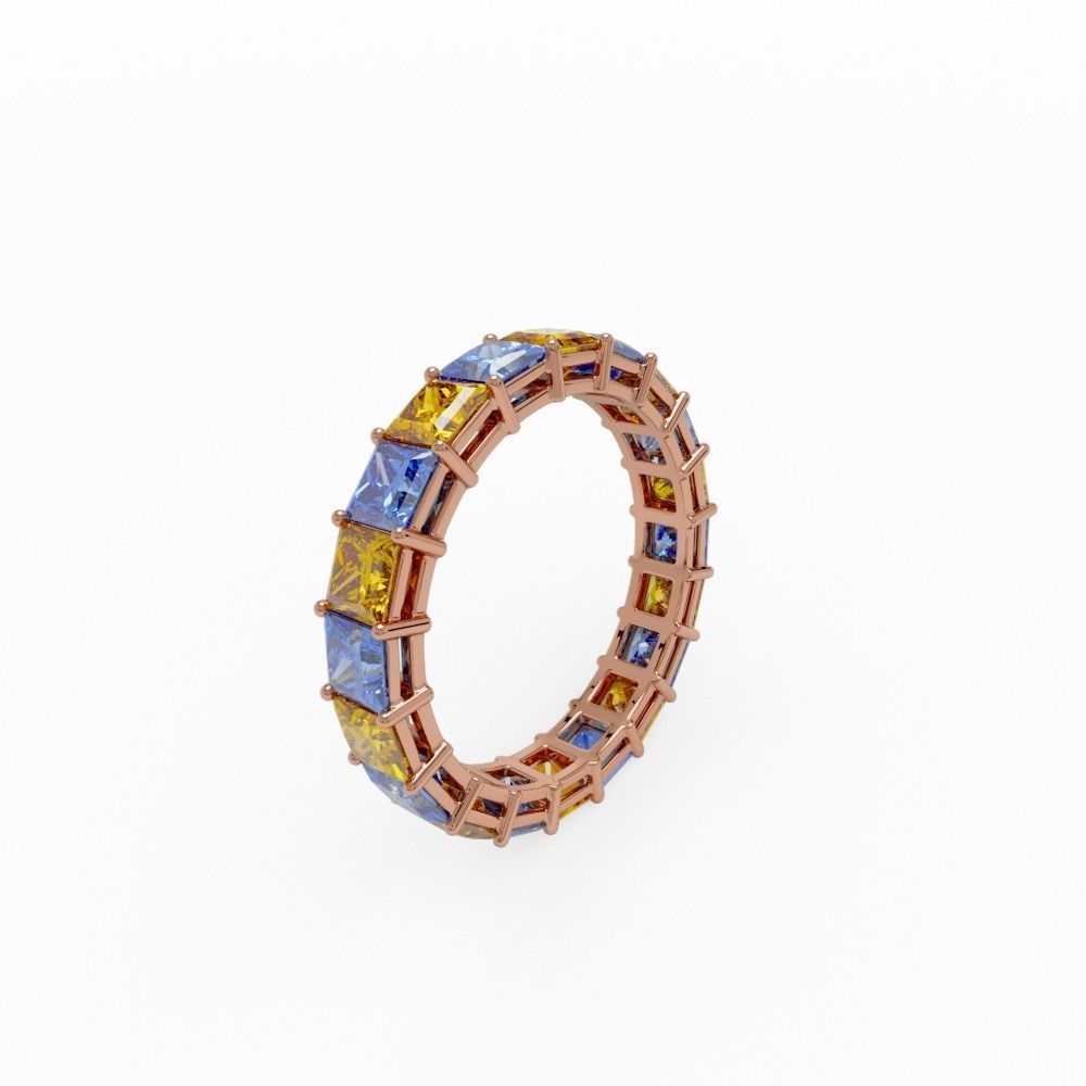 Ladies Natural Eternity Ring With Princess Cut